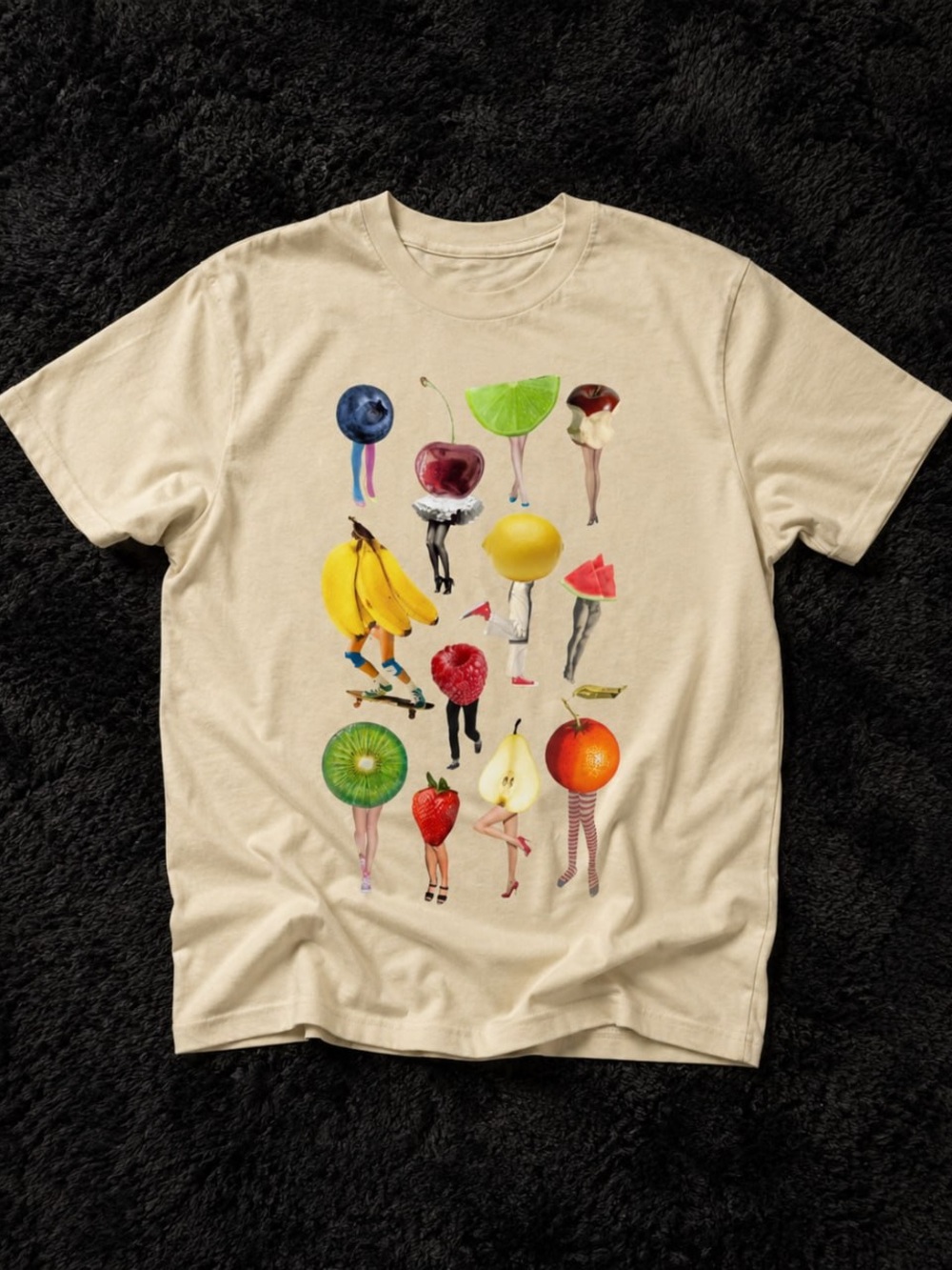 Fruit Characters Gildan Cream Short Sleeve Tee